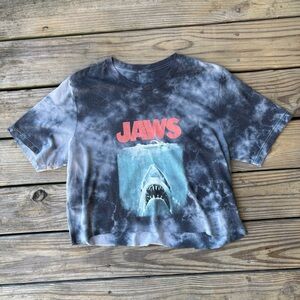 Jaws Tie Dye Cropped T-Shirt